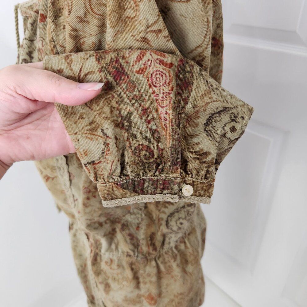 Ralph Lauren Denim & Supply Dress Womens M Corduroy Paisley Peasant Cottage Boho - Picture 7 of 16